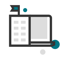 Building with a flag on top icon