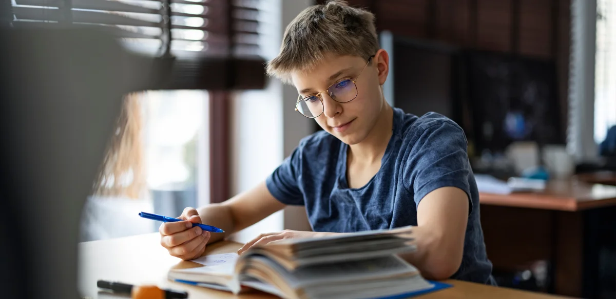 boy reading a book
